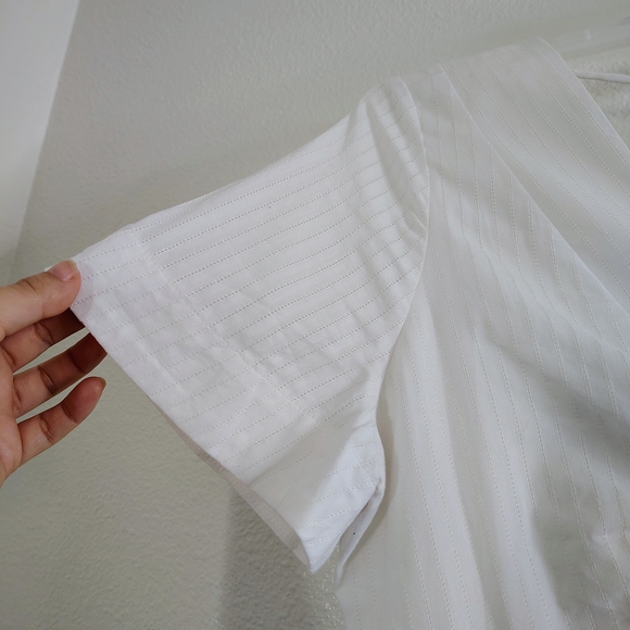 Banana Republic White Mini Dress V-Neck Short Sleeve NWT Size S - Picture 7 of 15